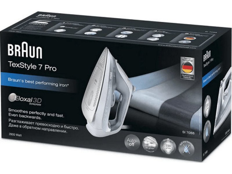 BRAUN TEXSTYLE 7 Pro SI 7088GY Σίδερο Ατμού 2800W με Συνεχόμενη Παροχή 50gr/min 0032682 BRAUN TEXSTYLE 7 Pro SI 7088GY Σίδερο Ατμού 2800W με Συνεχόμενη Παροχή 50gr/min 0032682