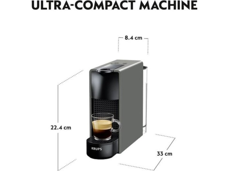 KRUPS XN110BV Essenza Mini Καφετιέρα για κάψουλες Nespresso Grey 0032694 KRUPS XN110BV Essenza Mini Καφετιέρα για κάψουλες Nespresso Grey 0032694