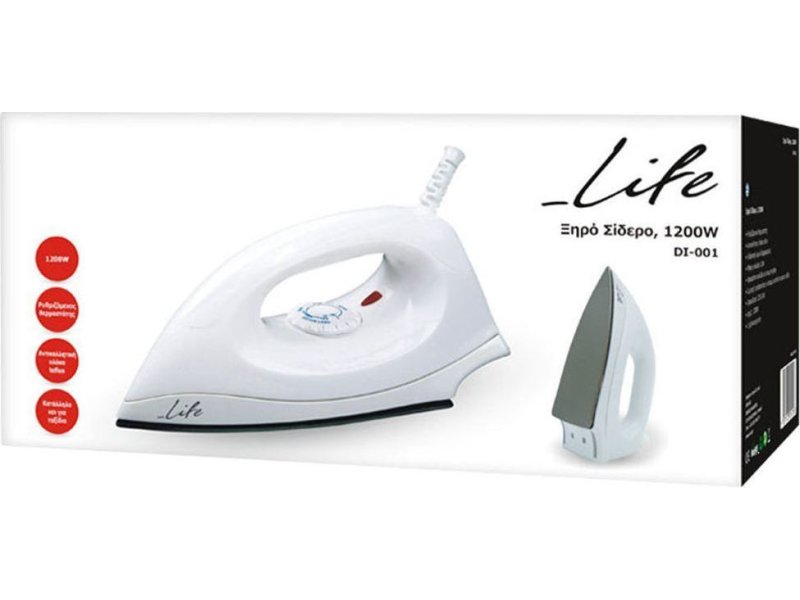LIFE Pure DI-001 221-0091 Σίδερο Ταξιδίου Ξηρού Τύπου 1200W 0032778 LIFE Pure DI-001 221-0091 Σίδερο Ταξιδίου Ξηρού Τύπου 1200W 0032778