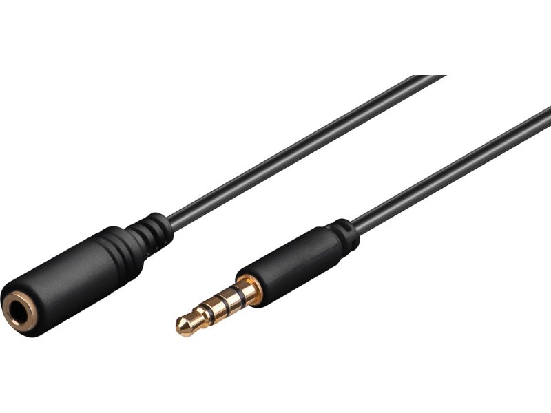 GOOBAY 62480 Προέκταση Καλωδίου Ήχου 3.5mm 4 pin stereo CU 3m Μαύρο 0032884 GOOBAY 62480 Προέκταση Καλωδίου Ήχου 3.5mm 4 pin stereo CU 3m Μαύρο 0032884