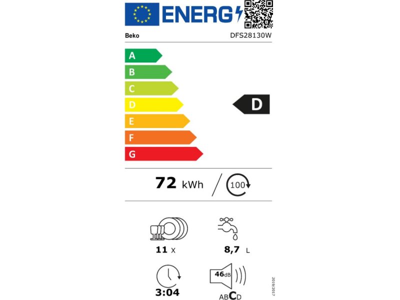BEKO DFS 28130 W Πλυντήριο Πιάτων Ελεύθερο Π45xΒ60xY85εκ. 0032897 BEKO DFS 28130 W Πλυντήριο Πιάτων Ελεύθερο Π45xΒ60xY85εκ. 0032897