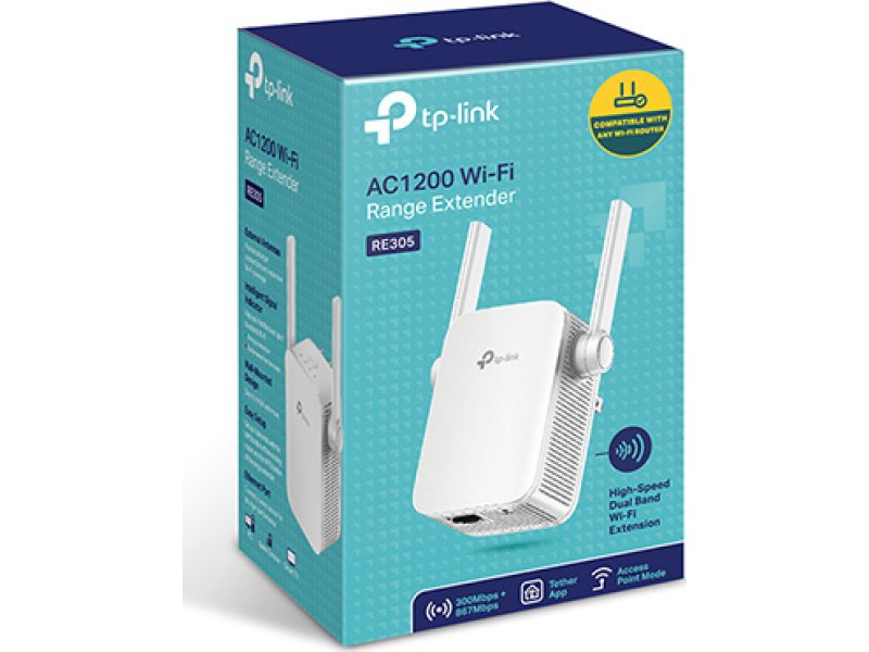 TP-LINK RE305 AC1200 Wi-Fi Range Extender dual band, Ver. 3.0 0033075 TP-LINK RE305 AC1200 Wi-Fi Range Extender dual band, Ver. 3.0 0033075