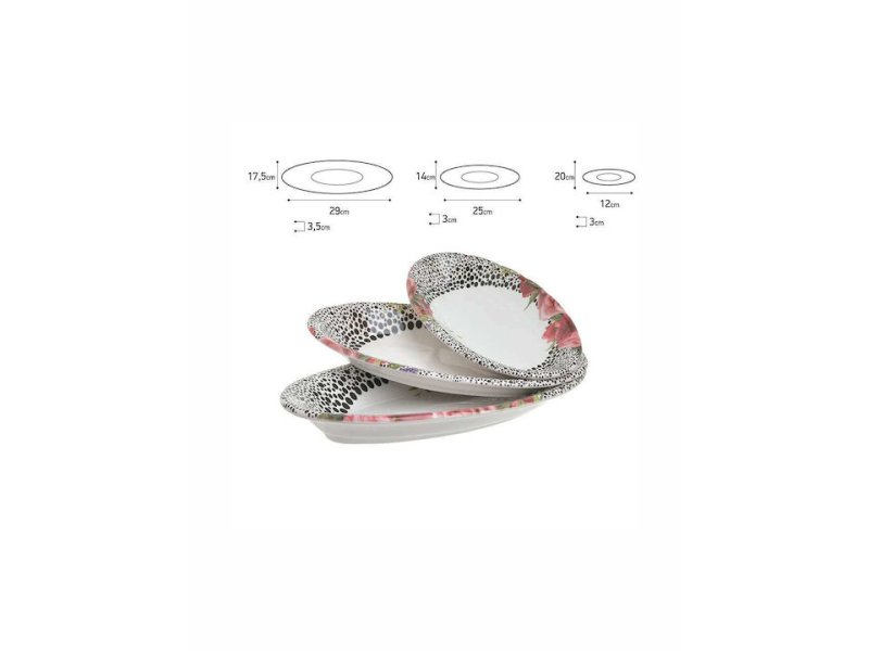 INART 3-60-022-0014 S/3 Πιατέλα Οβαλ Κεραμική Floral 29X17,5X3,5 0033102 INART 3-60-022-0014 S/3 Πιατέλα Οβαλ Κεραμική Floral 29X17,5X3,5 0033102