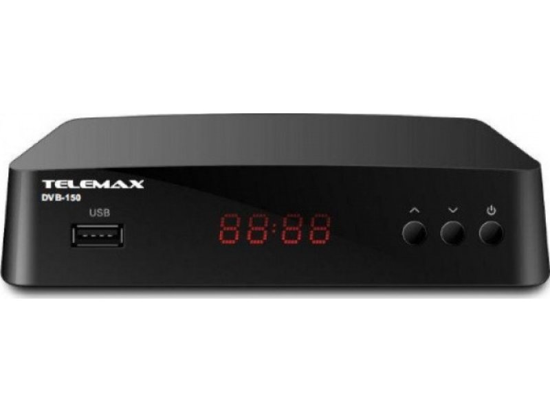 TELEMAX DVB-150 H.265/HEVC Ψηφιακός Δέκτης Mpeg-4 Full HD (1080p) με Λειτουργία PVR (Εγγραφή σε USB) Σύνδεσεις SCART / HDMI / USB 0033129 TELEMAX DVB-150 H.265/HEVC Ψηφιακός Δέκτης Mpeg-4 Full HD (1080p) με Λειτουργία PVR (Εγγραφή σε USB) Σύνδεσεις SCART / HDMI / USB 0033129