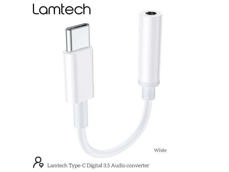 LAMTECH LAM023831 Μετατροπέας USB-C male σε 3.5mm female Λευκό 0033273 LAMTECH LAM023831 Μετατροπέας USB-C male σε 3.5mm female Λευκό 0033273