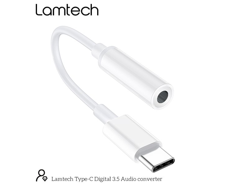 LAMTECH LAM023831 Μετατροπέας USB-C male σε 3.5mm female Λευκό 0033273 LAMTECH LAM023831 Μετατροπέας USB-C male σε 3.5mm female Λευκό 0033273