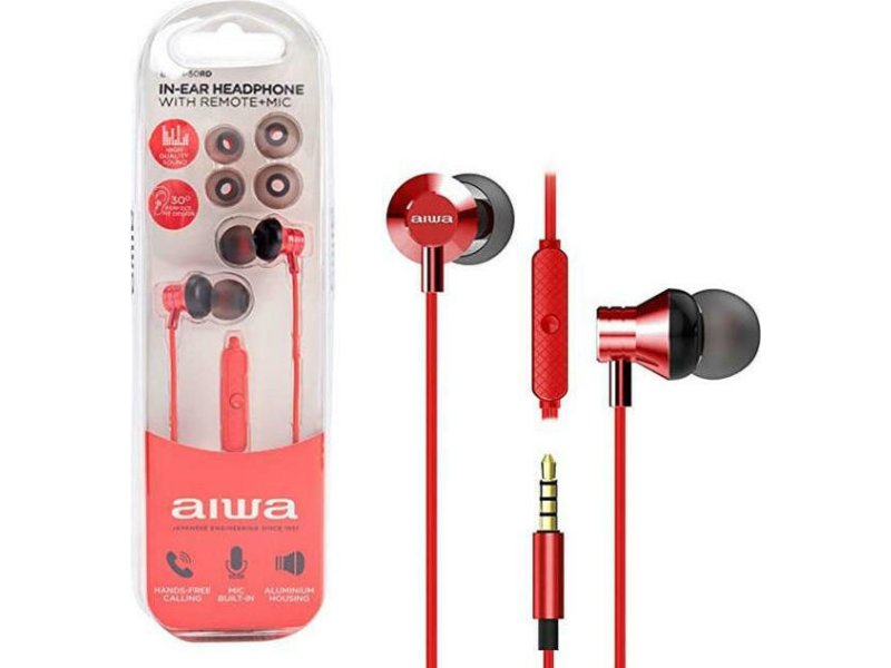 AIWA ESTM-50RD In-ear Handsfree με Βύσμα 3.5mm Κόκκινο 0033275 AIWA ESTM-50RD In-ear Handsfree με Βύσμα 3.5mm Κόκκινο 0033275
