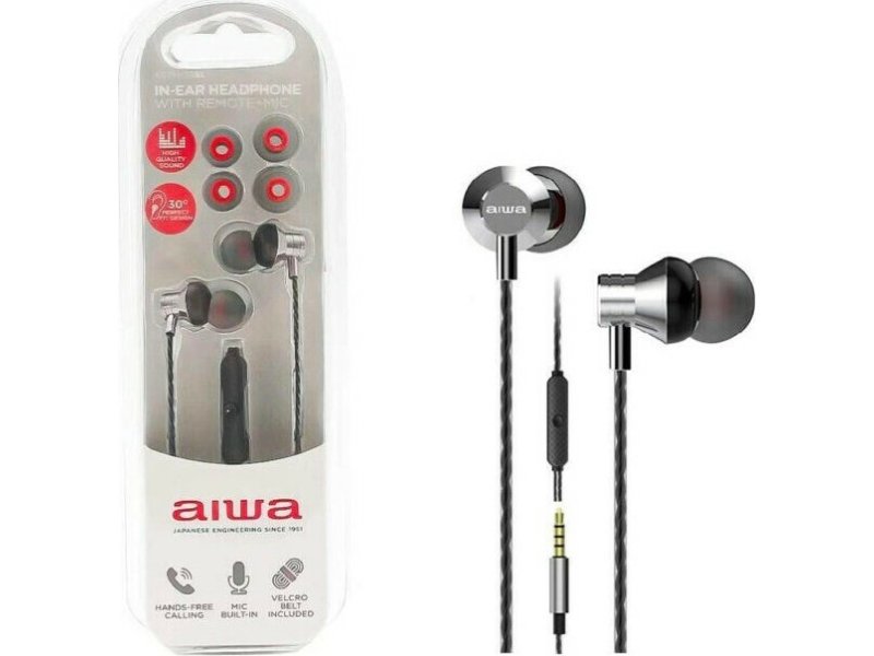 AIWA ESTM-50SL In-ear Handsfree με Βύσμα 3.5mm Silver 0033276 AIWA ESTM-50SL In-ear Handsfree με Βύσμα 3.5mm Silver 0033276
