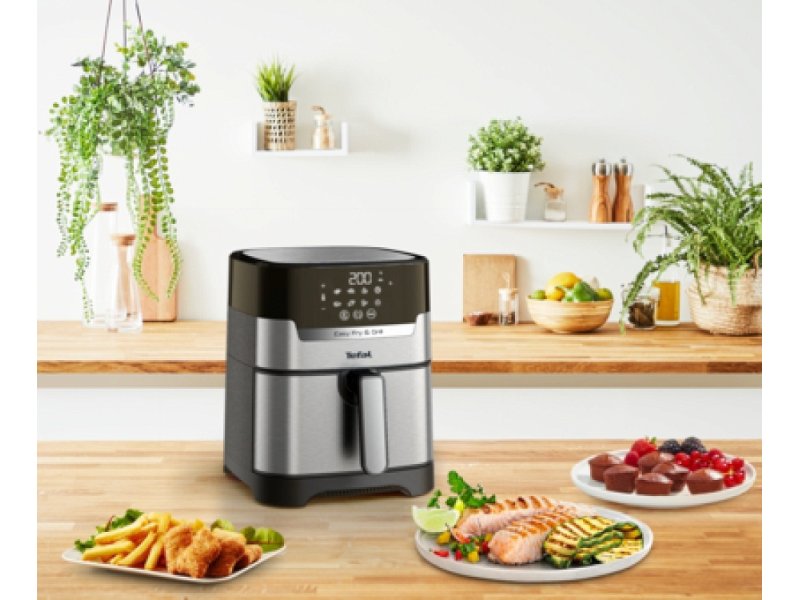 TEFAL Easy Fry & Grill Digit EY505 Φριτέζα Αέρος με Αποσπώμενο Κάδο 4.2lt Ασημί 0033314 TEFAL Easy Fry & Grill Digit EY505 Φριτέζα Αέρος με Αποσπώμενο Κάδο 4.2lt Ασημί 0033314