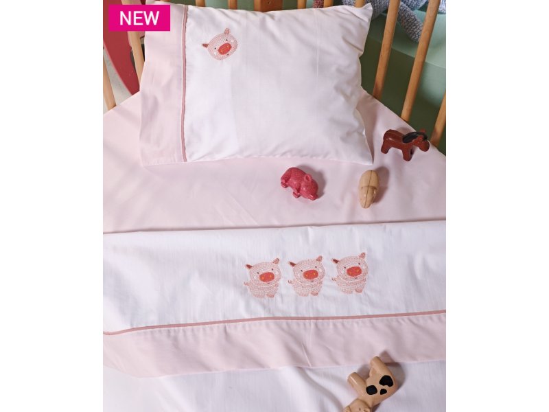 KENTIA Piglet Σεντόνι Κούνιας Σετ 3 Τεμ 0033413 KENTIA Piglet Σεντόνι Κούνιας Σετ 3 Τεμ 0033413