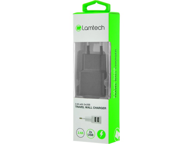 LAMTECH LAM020748 Travel Wall Charger 2.4A με 2 Θύρες Usb 0033558 LAMTECH LAM020748 Travel Wall Charger 2.4A με 2 Θύρες Usb 0033558