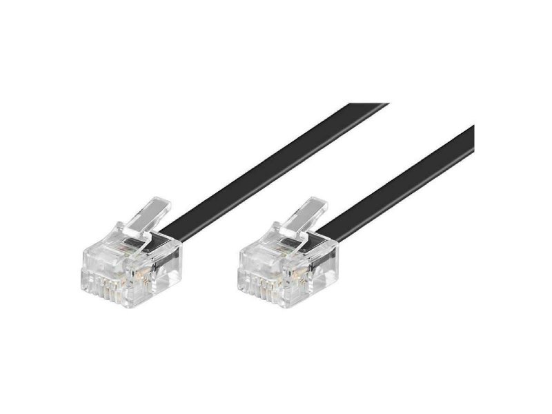 Goobay Flat Τηλεφωνικό Καλώδιο RJ11 6P4C 15m Μαύρο (50320) 0033713 Goobay Flat Τηλεφωνικό Καλώδιο RJ11 6P4C 15m Μαύρο (50320) 0033713