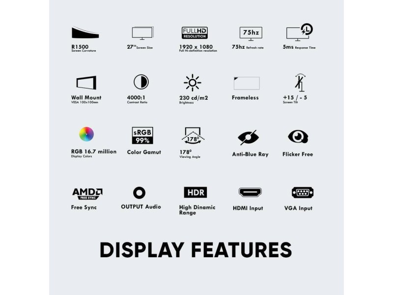 ARMAGGEDDON Pixxel+ Pro PSC27HD AHVA Curved Monitor 27 ARMAGGEDDON Pixxel+ Pro PSC27HD AHVA Curved Monitor 27