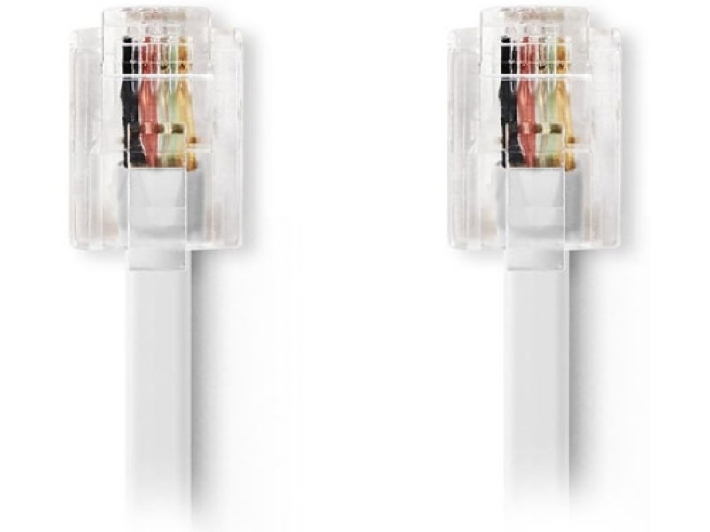 NEDIS TCGP90200WT20 Tηλεφωνικό καλώδιο RJ11 αρσ. - RJ11 αρσ. 2.0 μ., λευκό 0034007 NEDIS TCGP90200WT20 Tηλεφωνικό καλώδιο RJ11 αρσ. - RJ11 αρσ. 2.0 μ., λευκό 0034007
