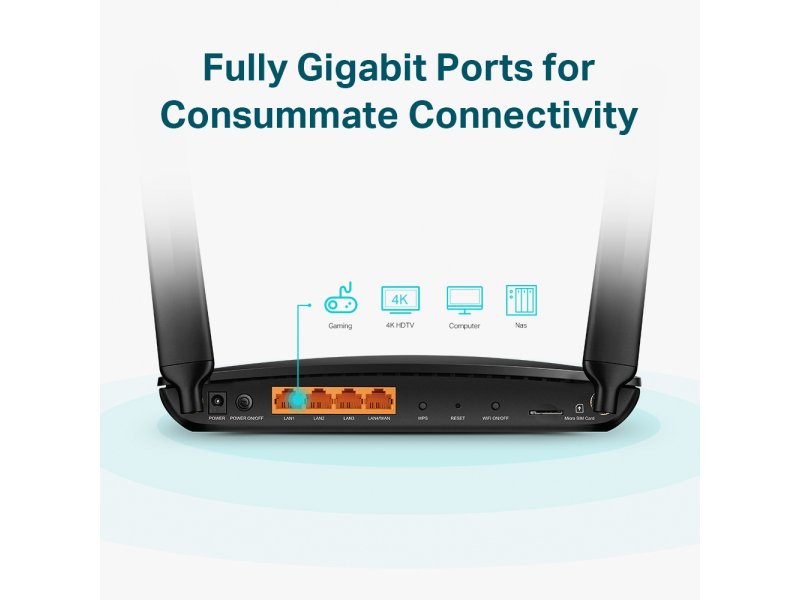 TP-LINK Archer MR600 v3 Ασύρματο 4G Mobile Router Wi?Fi 5 με 4 Θύρες Gigabit Ethernet 0034019 TP-LINK Archer MR600 v3 Ασύρματο 4G Mobile Router Wi?Fi 5 με 4 Θύρες Gigabit Ethernet 0034019