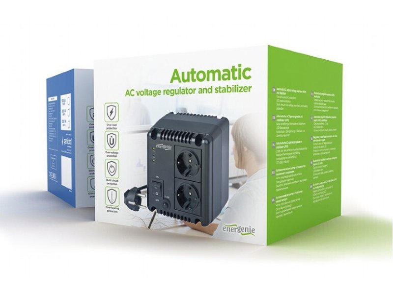 ENERGENIE EG-AVR-1001 Compact Σταθεροποιητής Τάσης Relay 1000VA με 2 Πρίζες Ρεύματος 0034029 ENERGENIE EG-AVR-1001 Compact Σταθεροποιητής Τάσης Relay 1000VA με 2 Πρίζες Ρεύματος 0034029