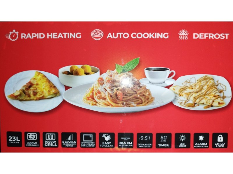 AIWA MW-230DG/BK Φούρνος Μικροκυμάτων με Grill 23lt Μαύρος 0034227 AIWA MW-230DG/BK Φούρνος Μικροκυμάτων με Grill 23lt Μαύρος 0034227