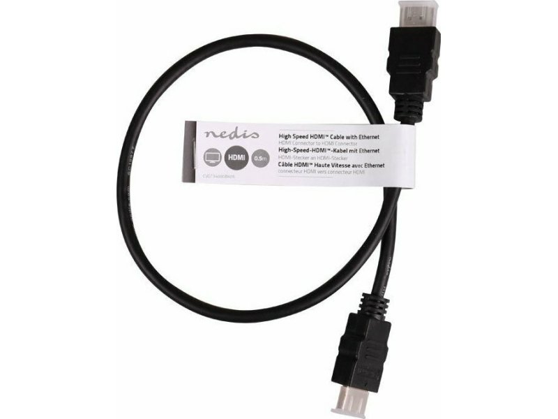 NEDIS CVGT34000BK05 Καλώδιο HDMI αρσ. - HDMI αρσ. 0.5m 0034230 NEDIS CVGT34000BK05 Καλώδιο HDMI αρσ. - HDMI αρσ. 0.5m 0034230