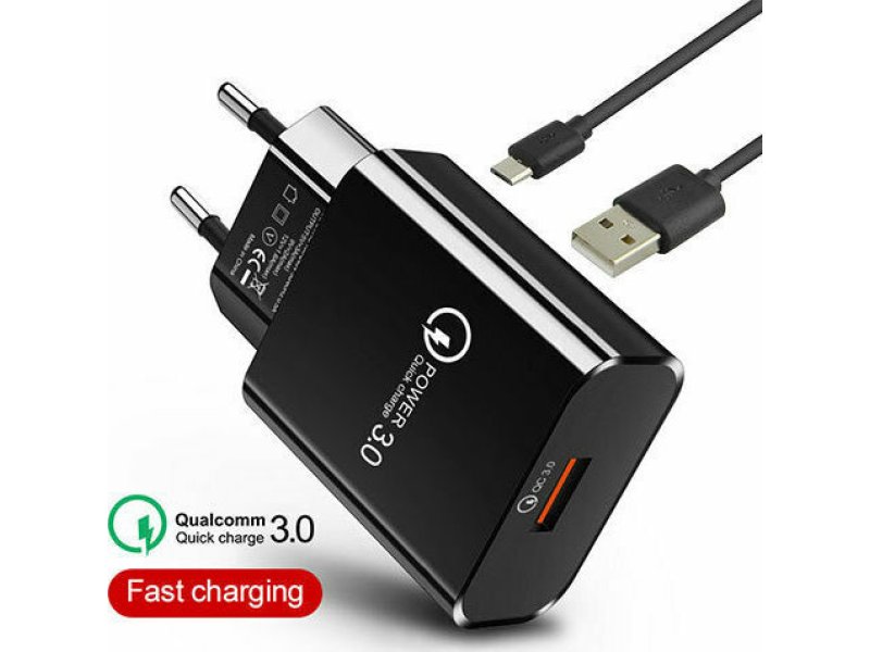 LAMTECH LAM021967 USB Quick Charge 3.0 3A με καλώδιο micro USB 1m 0034348 LAMTECH LAM021967 USB Quick Charge 3.0 3A με καλώδιο micro USB 1m 0034348