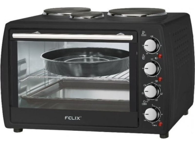FELIX FXO-4504 Ηλεκτρικό Φουρνάκι 45lt με 3 Εστίες Μαύρο 0034906 FELIX FXO-4504 Ηλεκτρικό Φουρνάκι 45lt με 3 Εστίες Μαύρο 0034906