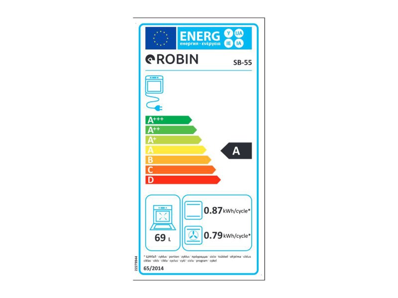 ROBIN SB-55 Εντοιχιζόμενος Φούρνος άνω Πάγκου χωρίς Εστίες Π59.4εκ. Inox 69lt 0035271 ROBIN SB-55 Εντοιχιζόμενος Φούρνος άνω Πάγκου χωρίς Εστίες Π59.4εκ. Inox 69lt 0035271