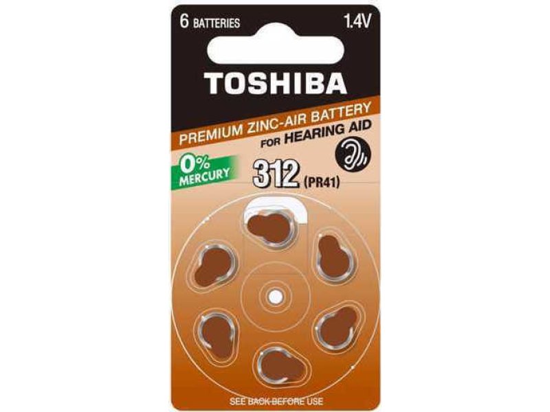 TOSHIBA PR41(312) Μπαταρίες Ακουστικών Βαρηκοΐας 1.4V 6τμχ 0035512 TOSHIBA PR41(312) Μπαταρίες Ακουστικών Βαρηκοΐας 1.4V 6τμχ 0035512