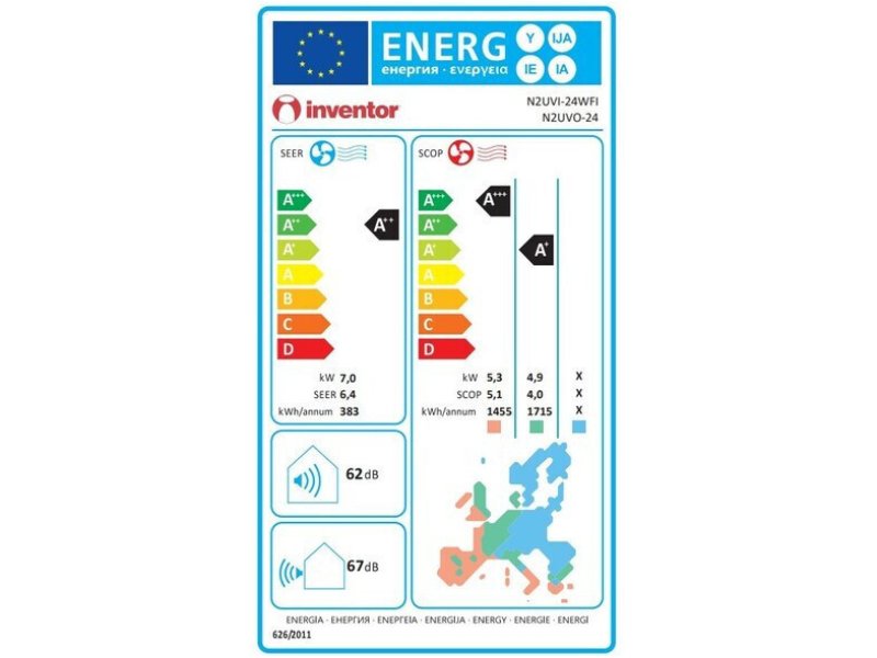 INVENTOR NEO N2UVI-24WFI/N2UVO-24 Κλιματιστικό Inverter 24000 BTU A++/A+ με Ιονιστή και WiFi 0035587 INVENTOR NEO N2UVI-24WFI/N2UVO-24 Κλιματιστικό Inverter 24000 BTU A++/A+ με Ιονιστή και WiFi 0035587