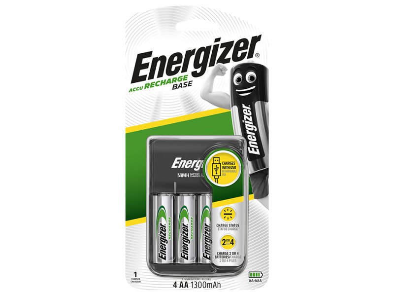 ENERGIZER BASE CHARGER F016742 Φορτιστής μπαταριών AA/AAA Energizer Βase με 4 επαναφορτιζόμενες μπαταρίες ΑΑ και τροφοδοσία μέσω USB 0035706 ENERGIZER BASE CHARGER F016742 Φορτιστής μπαταριών AA/AAA Energizer Βase με 4 επαναφορτιζόμενες μπαταρίες ΑΑ και τροφοδοσία μέσω USB 0035706