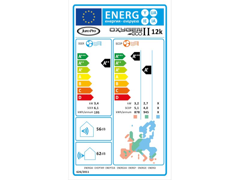 JURO PRO Oxygen Eco II 12K Κλιματιστικό Inverter 12000 BTU A++/A+ με WiFi 0035774 JURO PRO Oxygen Eco II 12K Κλιματιστικό Inverter 12000 BTU A++/A+ με WiFi 0035774