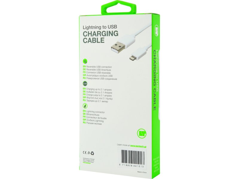 LAMTECH LAM441013 Regular USB to Lightning Cable Λευκό 2m 0035981 LAMTECH LAM441013 Regular USB to Lightning Cable Λευκό 2m 0035981