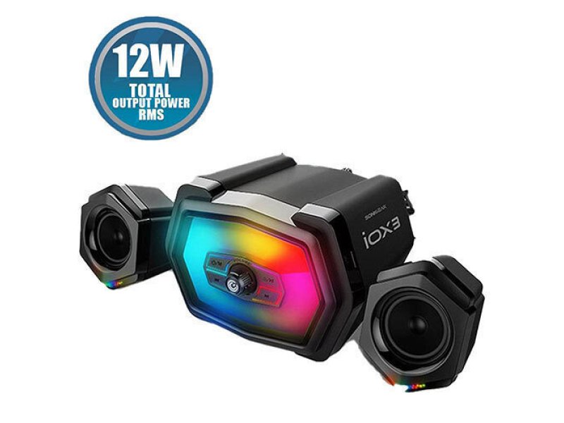 SONIC GEAR IOX 3 Ηχεία Υπολογιστή 2.1 με RGB Φωτισμό και Bluetooth Ισχύος 12W σε Μαύρο Χρώμα 0036012 SONIC GEAR IOX 3 Ηχεία Υπολογιστή 2.1 με RGB Φωτισμό και Bluetooth Ισχύος 12W σε Μαύρο Χρώμα 0036012