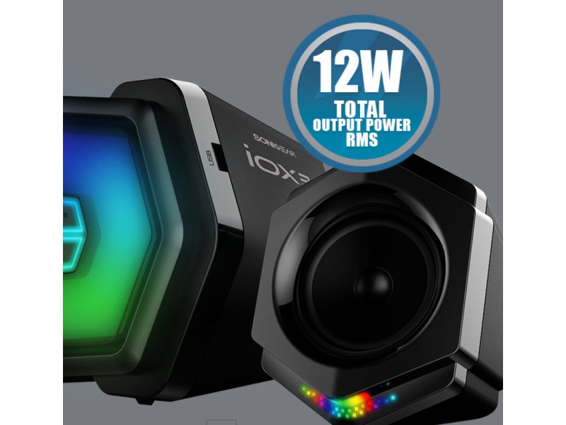 SONIC GEAR IOX 3 Ηχεία Υπολογιστή 2.1 με RGB Φωτισμό και Bluetooth Ισχύος 12W σε Μαύρο Χρώμα 0036012 SONIC GEAR IOX 3 Ηχεία Υπολογιστή 2.1 με RGB Φωτισμό και Bluetooth Ισχύος 12W σε Μαύρο Χρώμα 0036012