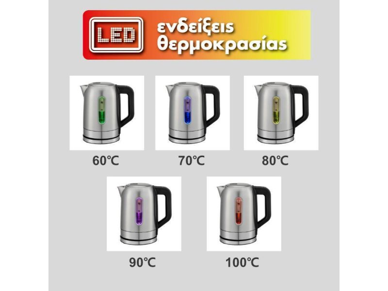 TELEMAX Ideakitchen HHB8710D Tempus Pro Βραστήρας 1.7lt 2200W Κόκκινος 0036109 TELEMAX Ideakitchen HHB8710D Tempus Pro Βραστήρας 1.7lt 2200W Κόκκινος 0036109