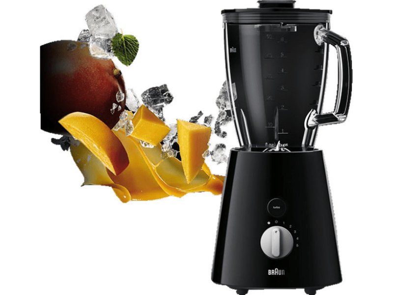 BRAUN JB3060BK TRIBUTE Type 6186 Μπλέντερ για Smoothies με Γυάλινη Κανάτα 1.75lt 800W Μαύρο 0036280 BRAUN JB3060BK TRIBUTE Type 6186 Μπλέντερ για Smoothies με Γυάλινη Κανάτα 1.75lt 800W Μαύρο 0036280
