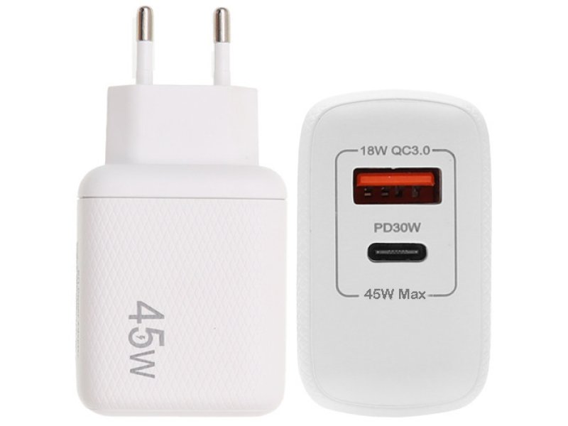 LAMTECH Φορτιστής Χωρίς Καλώδιο με Θύρα USB-A και Θύρα USB-C 45W Power Delivery / Quick Charge 3.0 Μαύρος (LAM023541) 0036620 LAMTECH Φορτιστής Χωρίς Καλώδιο με Θύρα USB-A και Θύρα USB-C 45W Power Delivery / Quick Charge 3.0 Μαύρος (LAM023541) 0036620