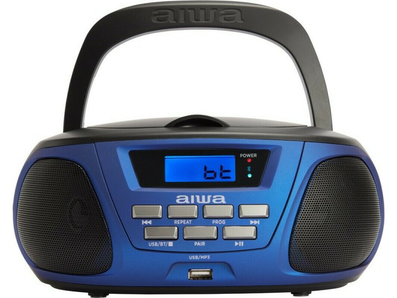 AIWA Boombox Φορητό Ηχοσύστημα BBTU-300 με Bluetooth / CD / MP3 / USB / Ραδιόφωνο σε Μπλε Χρώμα 0036630 AIWA Boombox Φορητό Ηχοσύστημα BBTU-300 με Bluetooth / CD / MP3 / USB / Ραδιόφωνο σε Μπλε Χρώμα 0036630