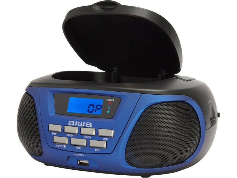 AIWA Boombox Φορητό Ηχοσύστημα BBTU-300 με Bluetooth / CD / MP3 / USB / Ραδιόφωνο σε Μπλε Χρώμα 0036630 AIWA Boombox Φορητό Ηχοσύστημα BBTU-300 με Bluetooth / CD / MP3 / USB / Ραδιόφωνο σε Μπλε Χρώμα 0036630