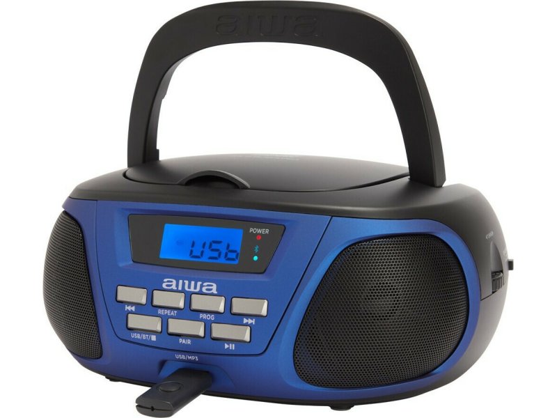 AIWA Boombox Φορητό Ηχοσύστημα BBTU-300 με Bluetooth / CD / MP3 / USB / Ραδιόφωνο σε Μπλε Χρώμα 0036630 AIWA Boombox Φορητό Ηχοσύστημα BBTU-300 με Bluetooth / CD / MP3 / USB / Ραδιόφωνο σε Μπλε Χρώμα 0036630