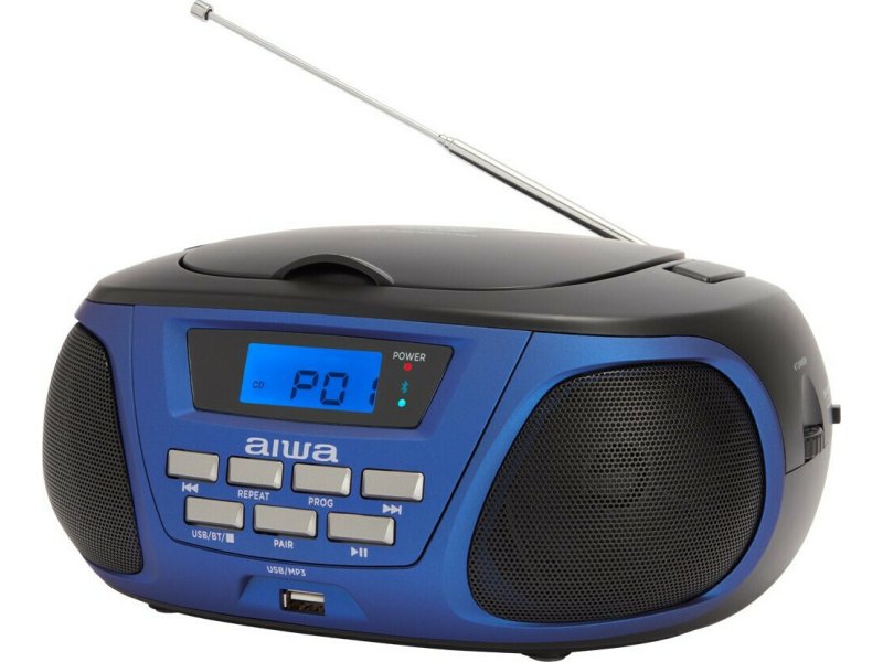 AIWA Boombox Φορητό Ηχοσύστημα BBTU-300 με Bluetooth / CD / MP3 / USB / Ραδιόφωνο σε Μπλε Χρώμα 0036630 AIWA Boombox Φορητό Ηχοσύστημα BBTU-300 με Bluetooth / CD / MP3 / USB / Ραδιόφωνο σε Μπλε Χρώμα 0036630