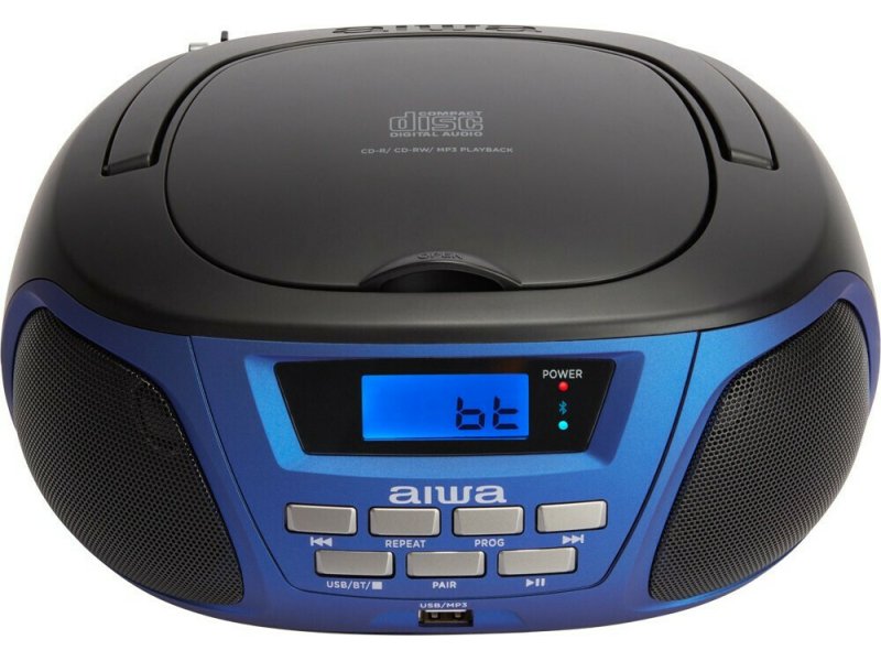 AIWA Boombox Φορητό Ηχοσύστημα BBTU-300 με Bluetooth / CD / MP3 / USB / Ραδιόφωνο σε Μπλε Χρώμα 0036630 AIWA Boombox Φορητό Ηχοσύστημα BBTU-300 με Bluetooth / CD / MP3 / USB / Ραδιόφωνο σε Μπλε Χρώμα 0036630