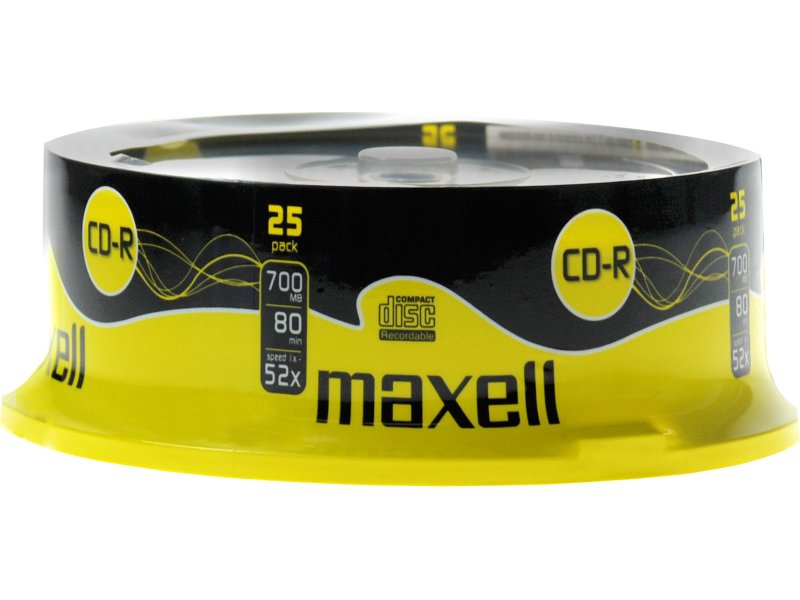MAXWELL CakeBox25 Εγγράψιμα CD-R 52x 700MB Cake Box 25τμχ 0037344 MAXWELL CakeBox25 Εγγράψιμα CD-R 52x 700MB Cake Box 25τμχ 0037344