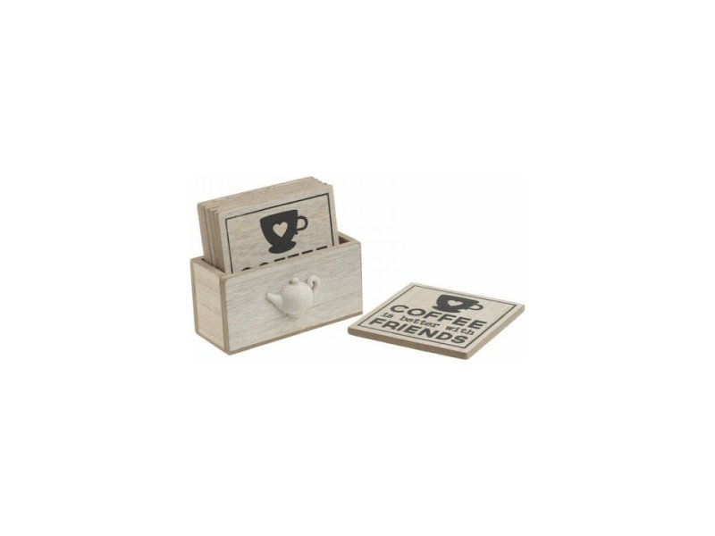 INART 6-60-151-0020 S/6 Σουβέρ σε Βάση Ξύλινο Natural 12x5x10 0037392 INART 6-60-151-0020 S/6 Σουβέρ σε Βάση Ξύλινο Natural 12x5x10 0037392
