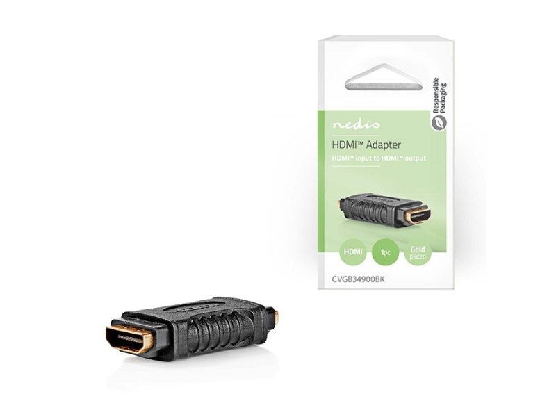 NEDIS CVGB34900BK Αντάπτορας HDMI θηλ. - HDMI θηλ. (μούφα), με επίχρυσες επαφές 0037426 NEDIS CVGB34900BK Αντάπτορας HDMI θηλ. - HDMI θηλ. (μούφα), με επίχρυσες επαφές 0037426