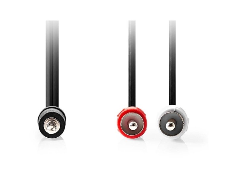 NEDIS CAGL22200BK15 Καλώδιο 2x RCA αρσ. - 3.5mm Stereo αρσ, 1.50m. black 0037500 NEDIS CAGL22200BK15 Καλώδιο 2x RCA αρσ. - 3.5mm Stereo αρσ, 1.50m. black 0037500