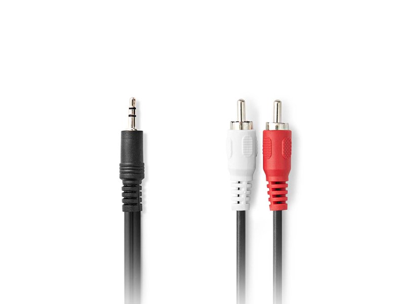 NEDIS CAGL22200BK15 Καλώδιο 2x RCA αρσ. - 3.5mm Stereo αρσ, 1.50m. black 0037500 NEDIS CAGL22200BK15 Καλώδιο 2x RCA αρσ. - 3.5mm Stereo αρσ, 1.50m. black 0037500
