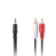 NEDIS CAGL22200BK15 Καλώδιο 2x RCA αρσ. - 3.5mm Stereo αρσ, 1.50m. black 0037500 NEDIS CAGL22200BK15 Καλώδιο 2x RCA αρσ. - 3.5mm Stereo αρσ, 1.50m. black 0037500
