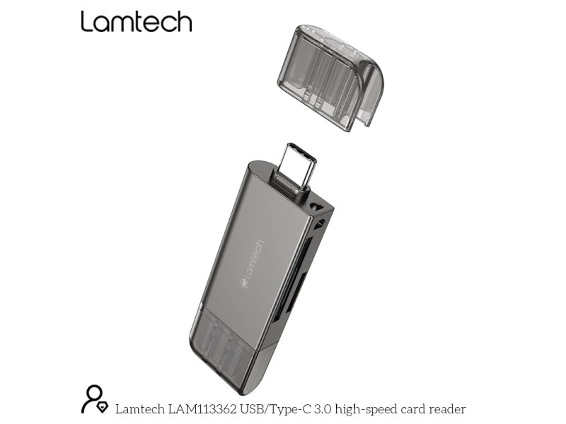 LAMTECH LAM113362 usb/type-c 3.0 card reader υψηλής ταχύτητας /μεταλλικό Γκρί 0037738 LAMTECH LAM113362 usb/type-c 3.0 card reader υψηλής ταχύτητας /μεταλλικό Γκρί 0037738