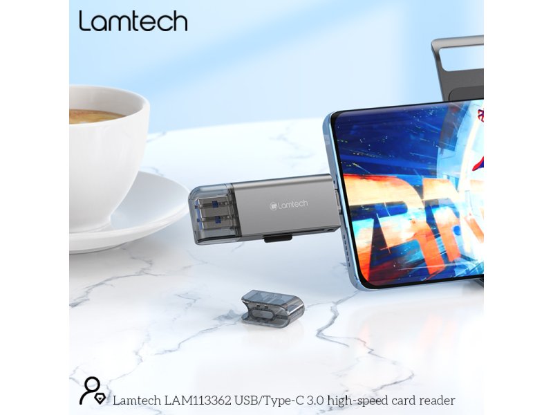 LAMTECH LAM113362 usb/type-c 3.0 card reader υψηλής ταχύτητας /μεταλλικό Γκρί 0037738 LAMTECH LAM113362 usb/type-c 3.0 card reader υψηλής ταχύτητας /μεταλλικό Γκρί 0037738