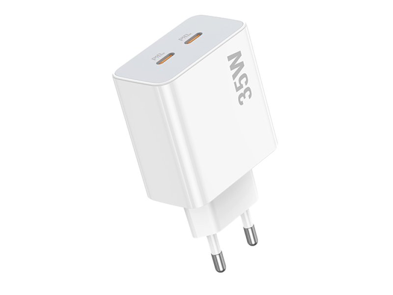 LAMTECH LAM113096 διπλή θύρα type-c FAST PD35W λευκό 0037739 LAMTECH LAM113096 διπλή θύρα type-c FAST PD35W λευκό 0037739