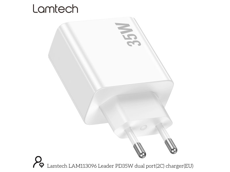 LAMTECH LAM113096 διπλή θύρα type-c FAST PD35W λευκό 0037739 LAMTECH LAM113096 διπλή θύρα type-c FAST PD35W λευκό 0037739